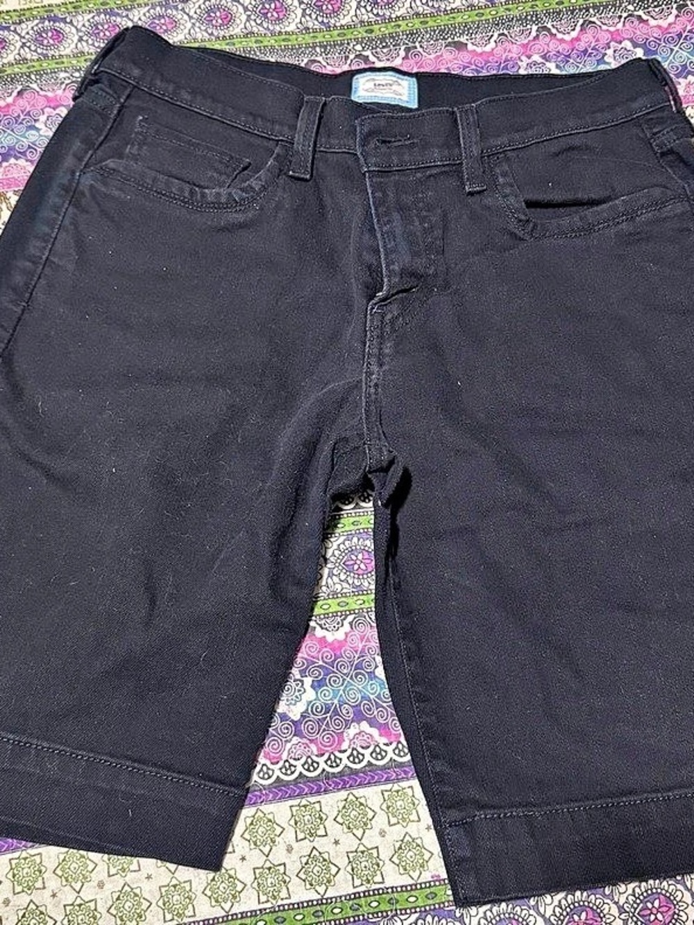 Levi's 515 Bermuda Black Jean Shorts Waist 10